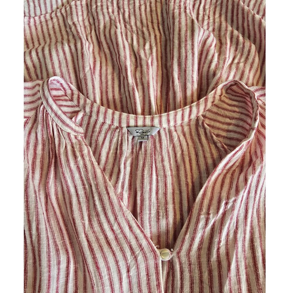 Rails Jasmine Belmont Stripe Linen Blend Mini Dress Red White M - Picture 4 of 6